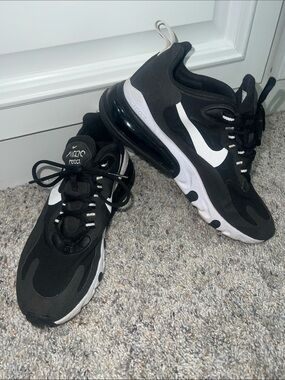 Nike Black and White Air Max React Sneakers